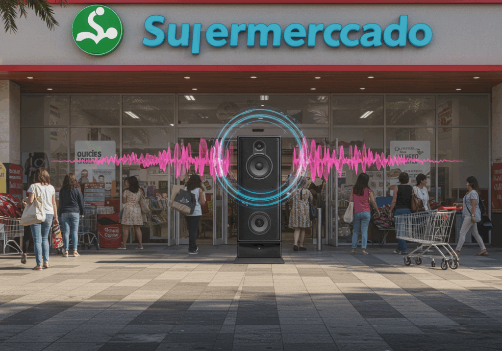 🎙️ A Estratégia Inteligente que Está Aumentando as Vendas de Supermercados: O Locutor Virtual na Porta da Loja